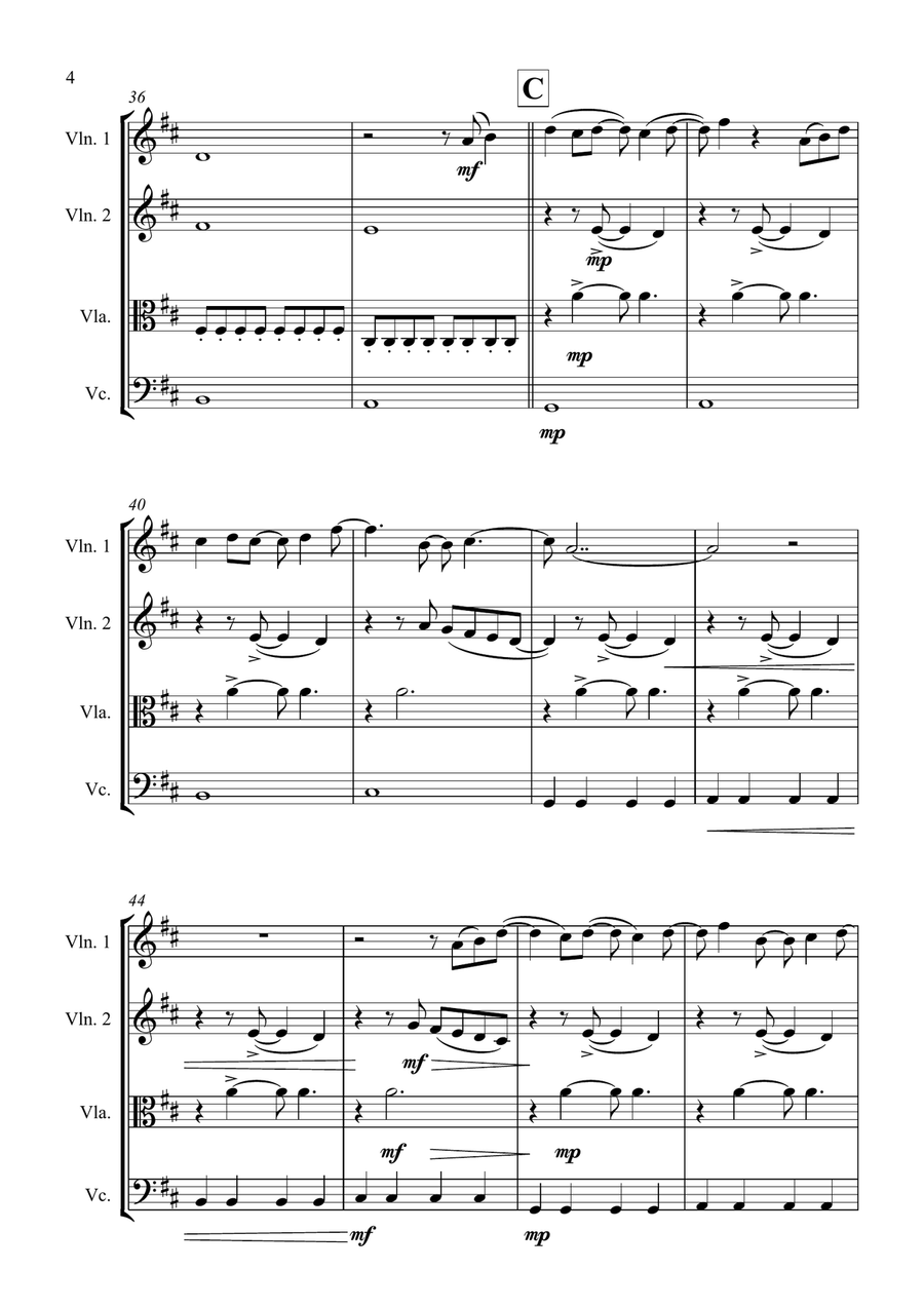 Every Little Thing She Does Is Magic String Quartet scores gallery preview page 4