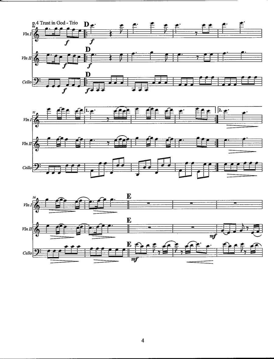 Trust In God Trust In God String Trio scores gallery preview page 5