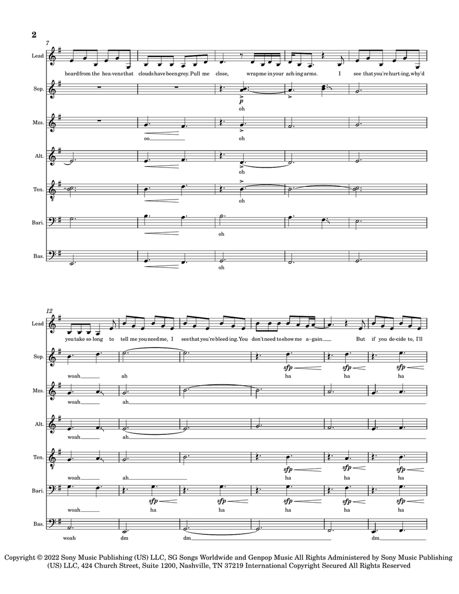 Hold My Hand Hold My Hand A Cappella scores gallery preview page 2