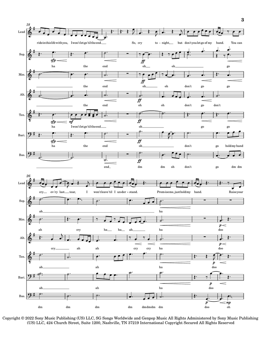 Hold My Hand Hold My Hand A Cappella scores gallery preview page 3