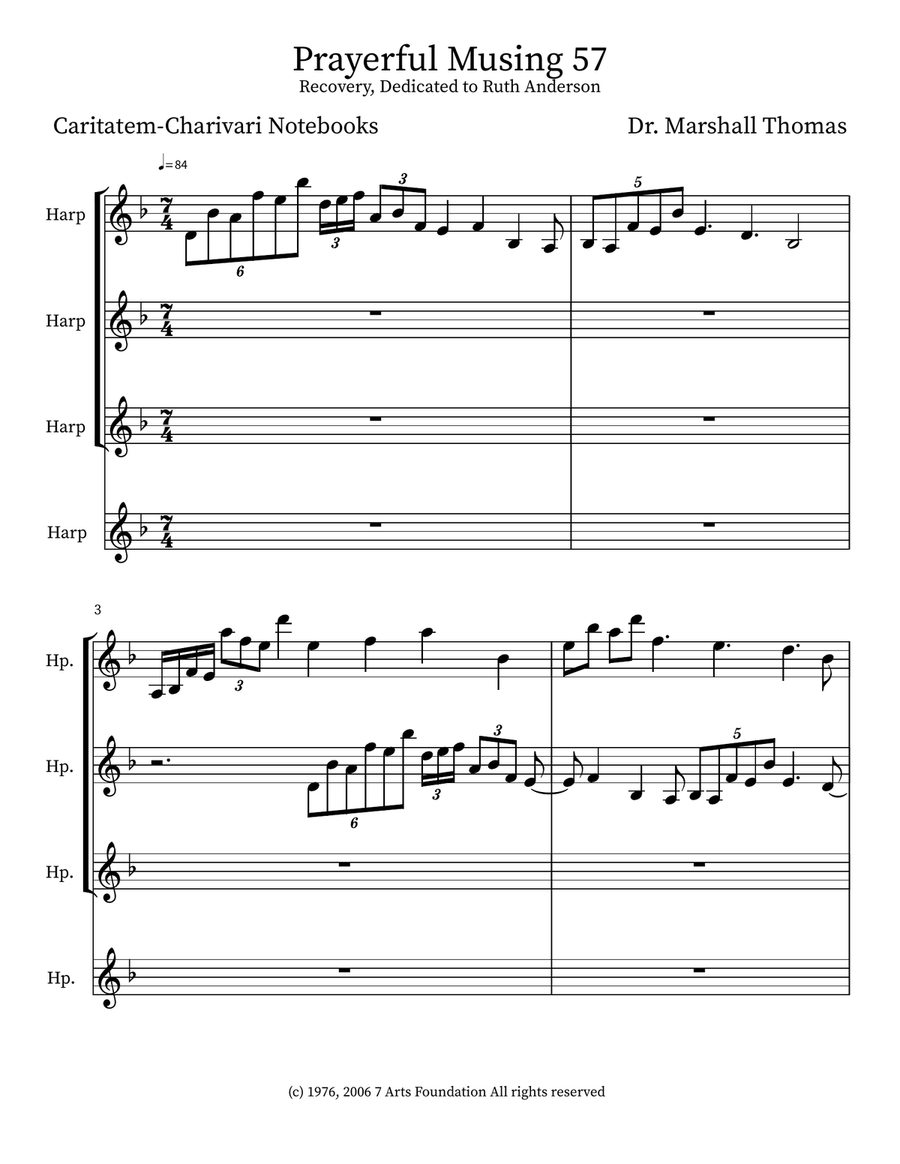 Prayerful Musing 57 Prayerful Musing 57 Small Ensemble scores gallery preview page 1