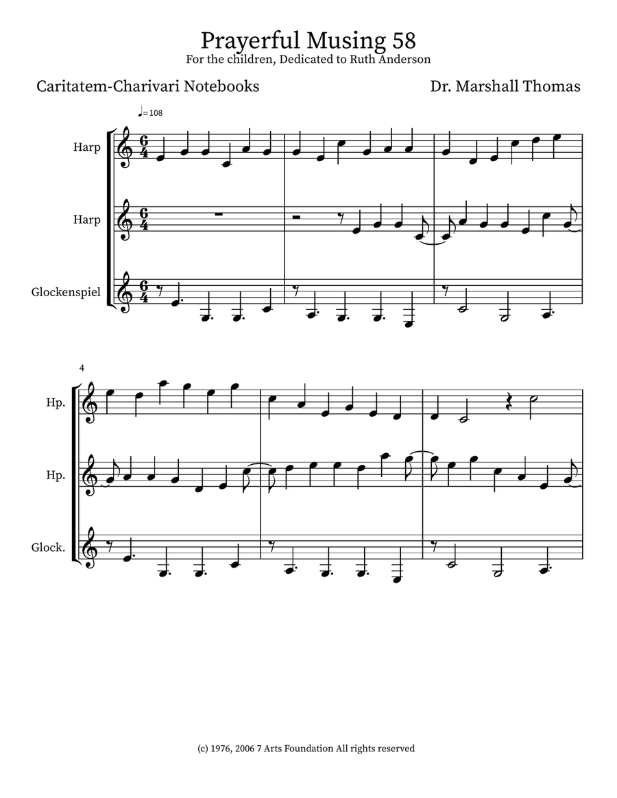 Prayerful Musing 58 Prayerful Musing 58 Small Ensemble scores gallery preview page 1