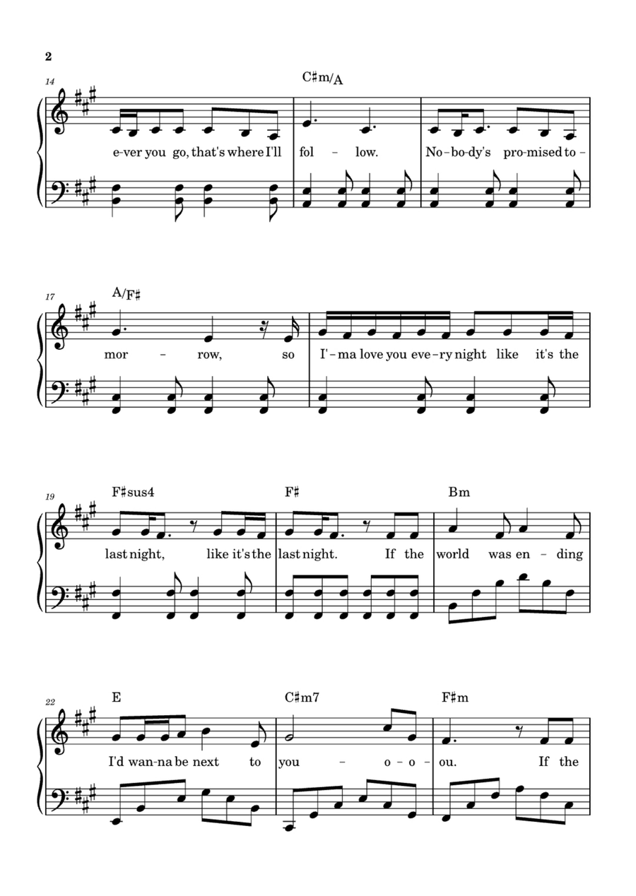 Die With A Smile Die With A Smile Easy Piano scores gallery preview page 2