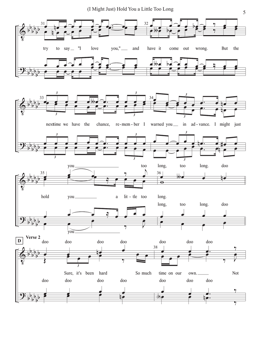 (I Might Just) Hold You A Little Too Long TTBB scores gallery preview page 5