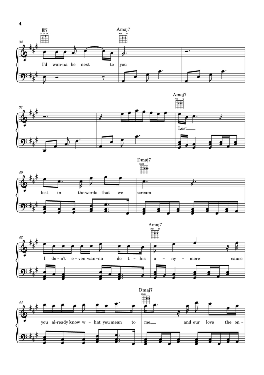 Die With A Smile Die With A Smile Easy Piano scores gallery preview page 4