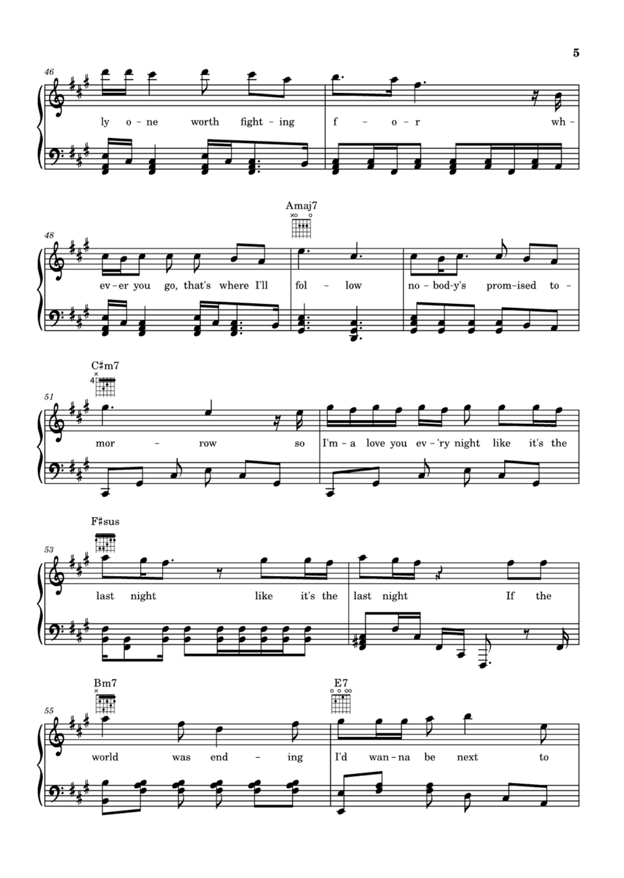 Die With A Smile Die With A Smile Easy Piano scores gallery preview page 5