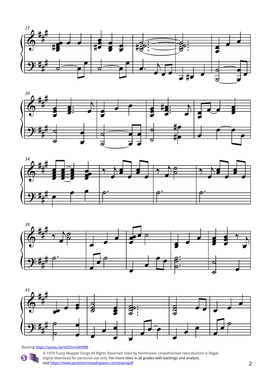 Rainbow Connection Piano Solo scores gallery preview page 2