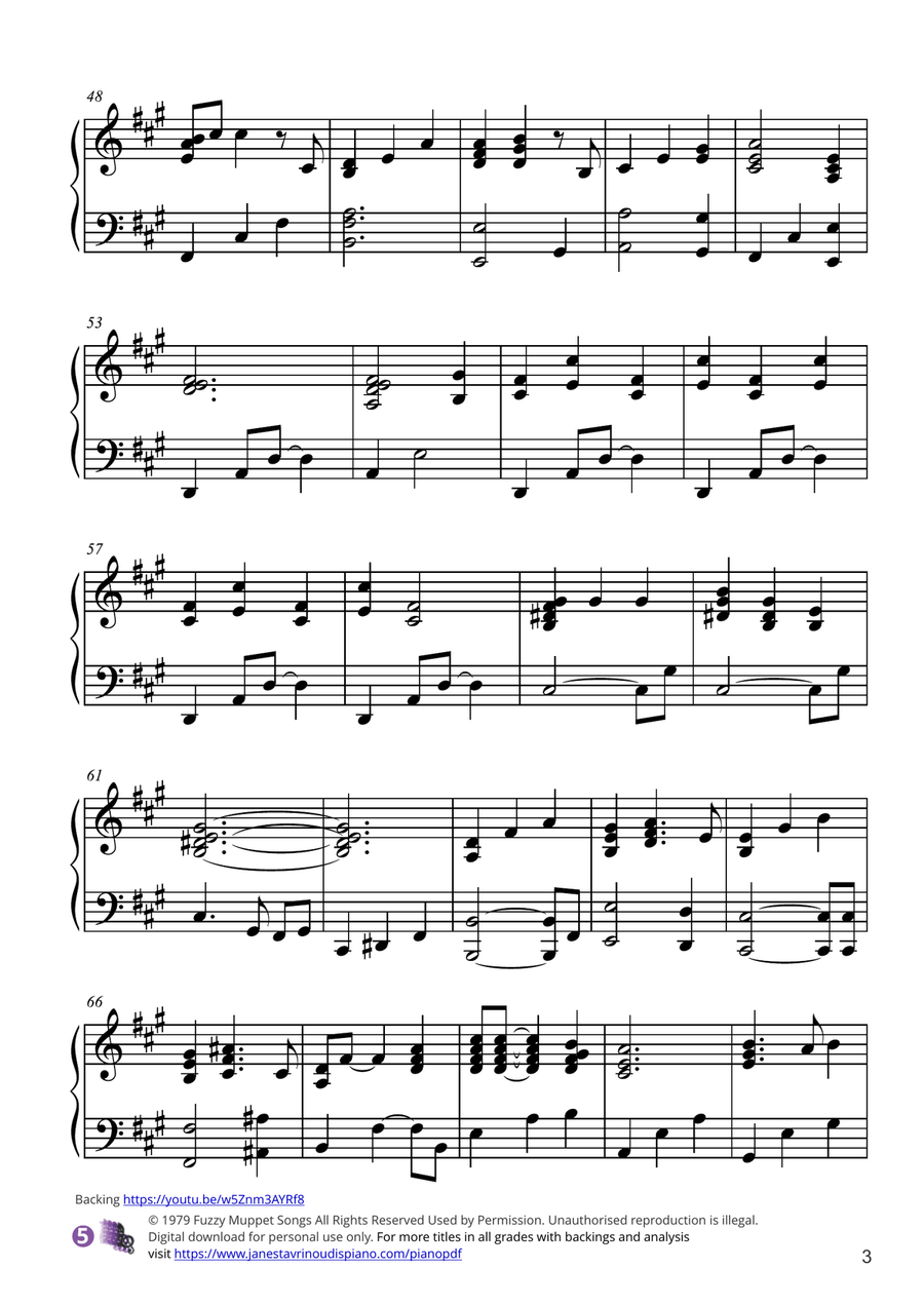 Rainbow Connection Piano Solo scores gallery preview page 3
