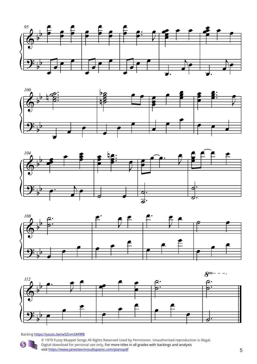 Rainbow Connection Piano Solo scores gallery preview page 5