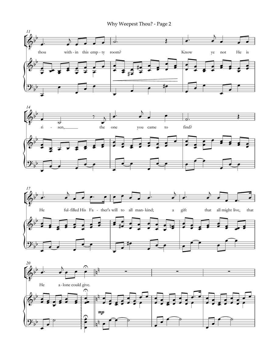 Why Weepest Thou? Piano, Vocal scores gallery preview page 3