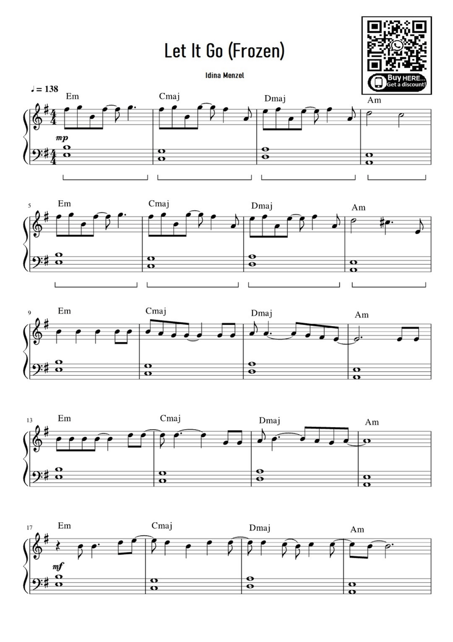 Let It Go Let It Go Easy Piano scores gallery preview page 1