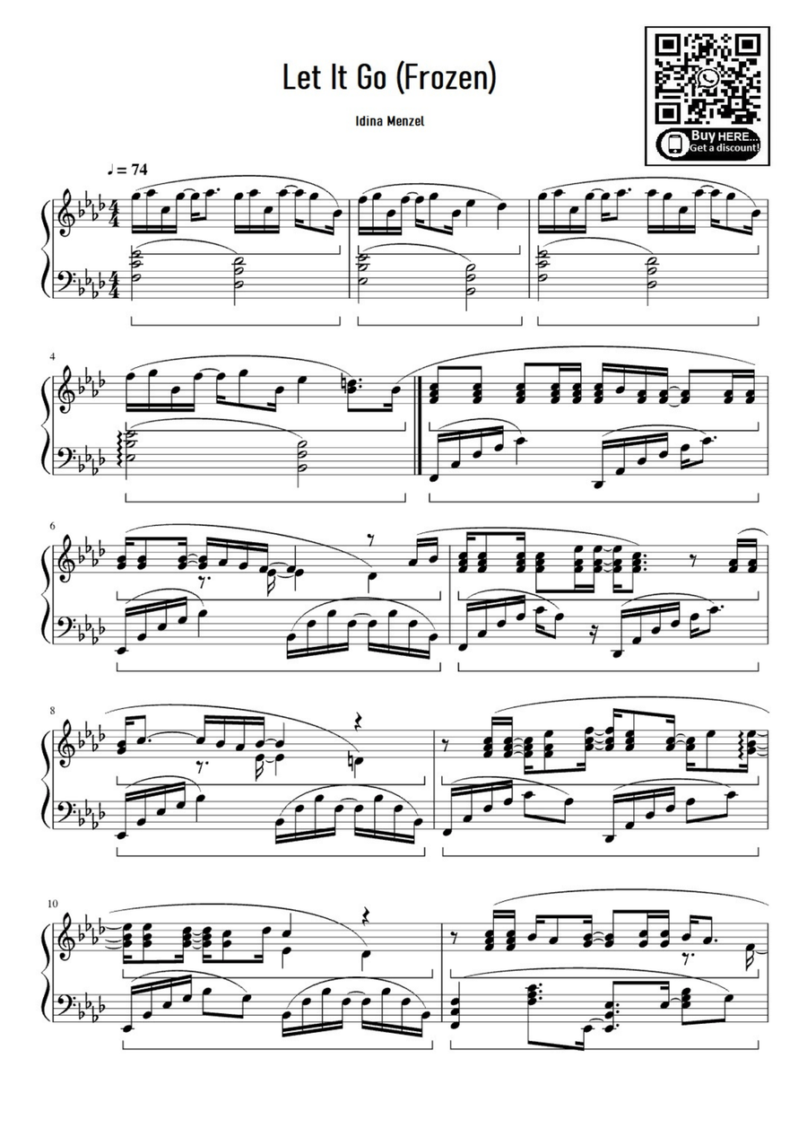 Let It Go Let It Go Easy Piano scores gallery preview page 1