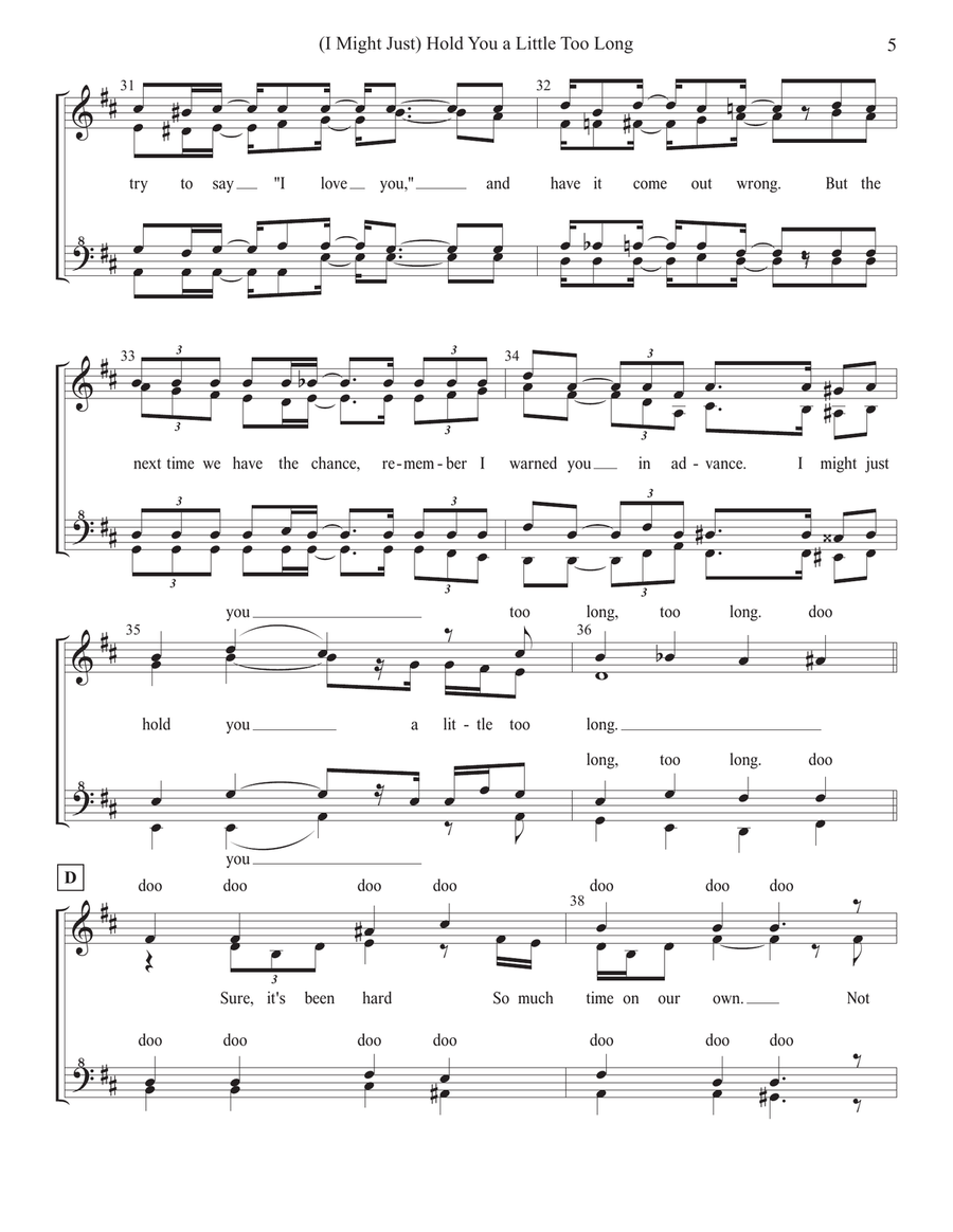 (I Might Just) Hold You A Little Too Long SSAA scores gallery preview page 5