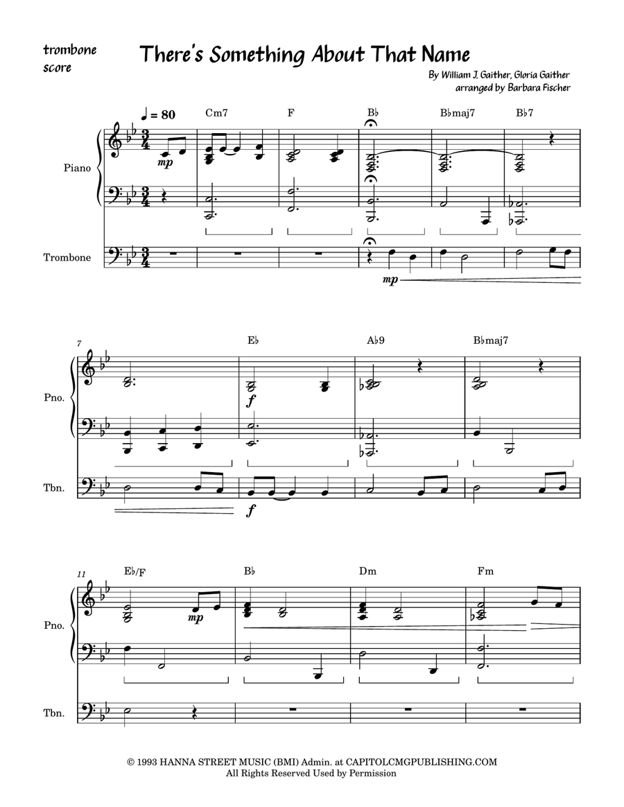 There's Something About That Name Piano scores gallery preview page 1