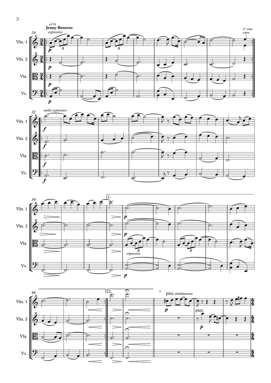 Forrest Gump Suite String Quartet scores gallery preview page 3