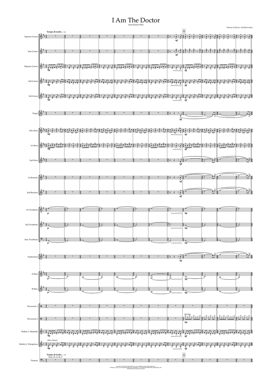 I Am The Doctor Brass Band scores gallery preview page 1