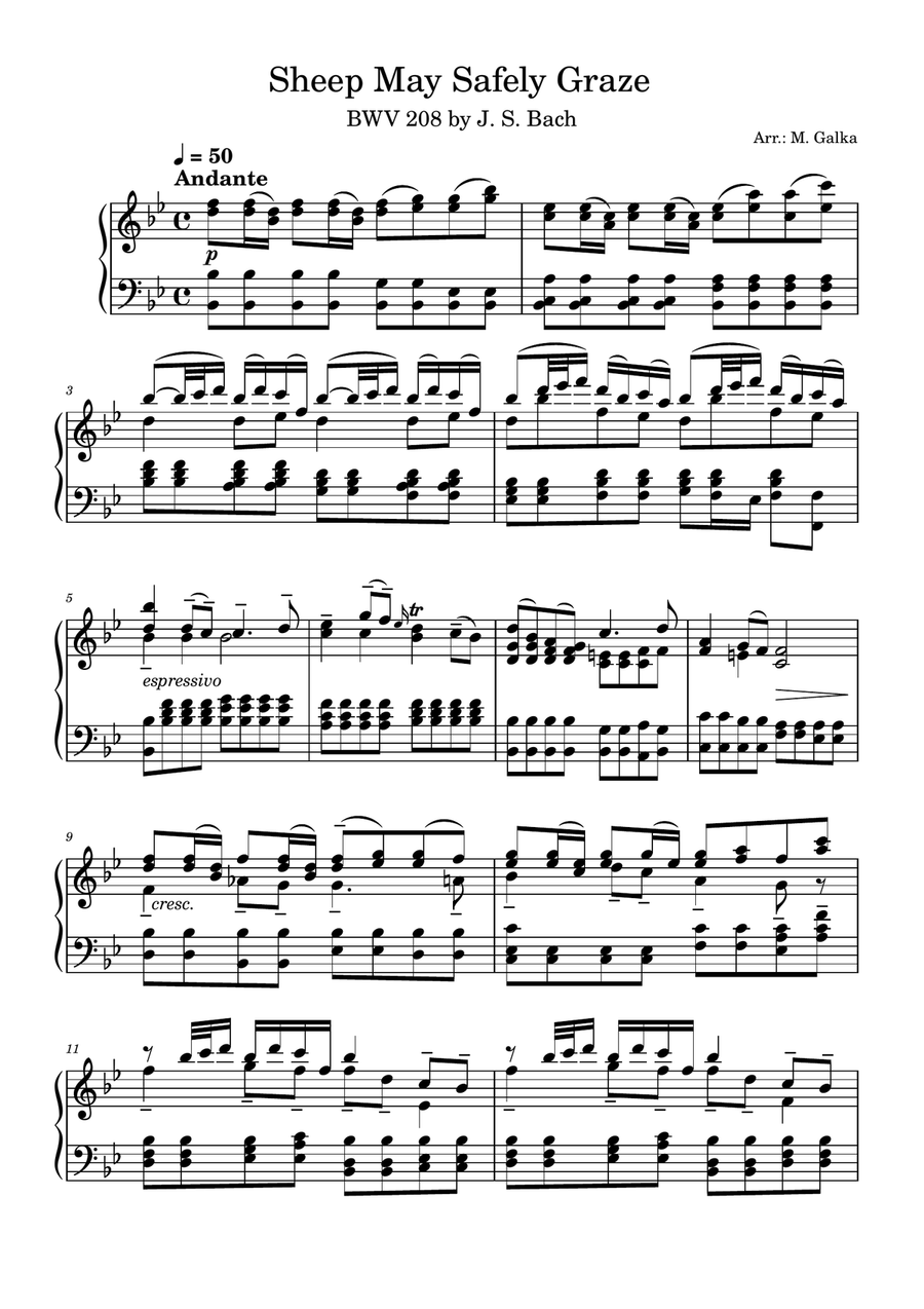 Sheep May Safely Graze Sheep May Safely Graze Piano Solo scores gallery preview page 1