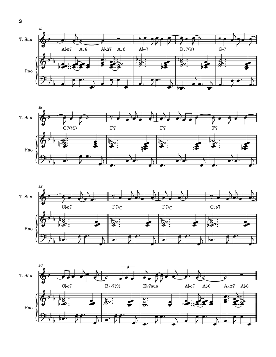 Quiet Nights Of Quiet Stars (Corcovado) Tenor Saxophone scores gallery preview page 2