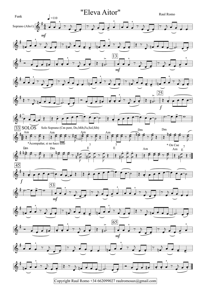 Student Sax Quartet - ELEVAITOR Saxophone Quartet scores gallery preview page 4
