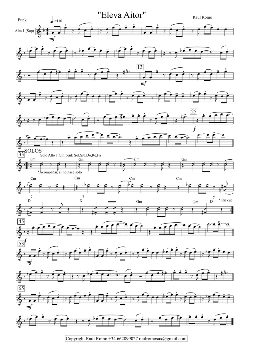 Student Sax Quartet - ELEVAITOR Saxophone Quartet scores gallery preview page 5