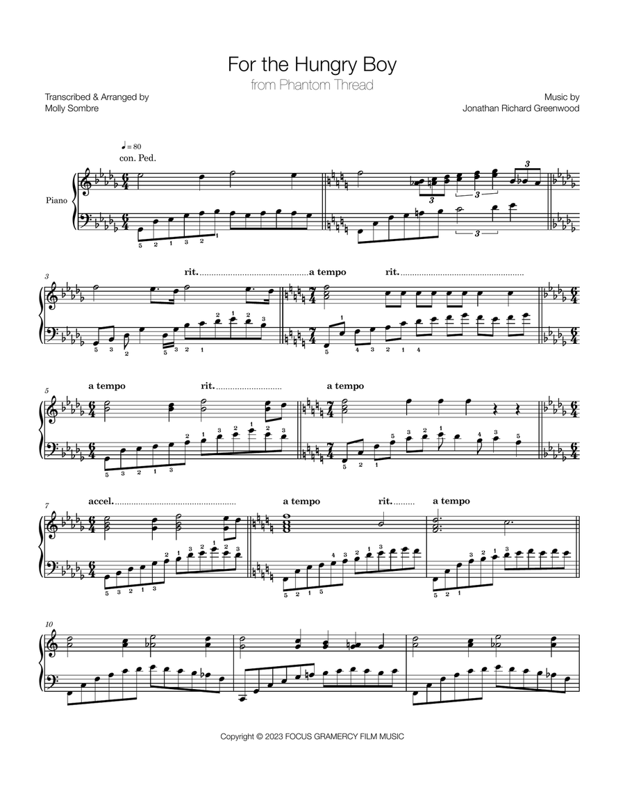 For The Hungry Boy For The Hungry Boy Piano Solo scores gallery preview page 1