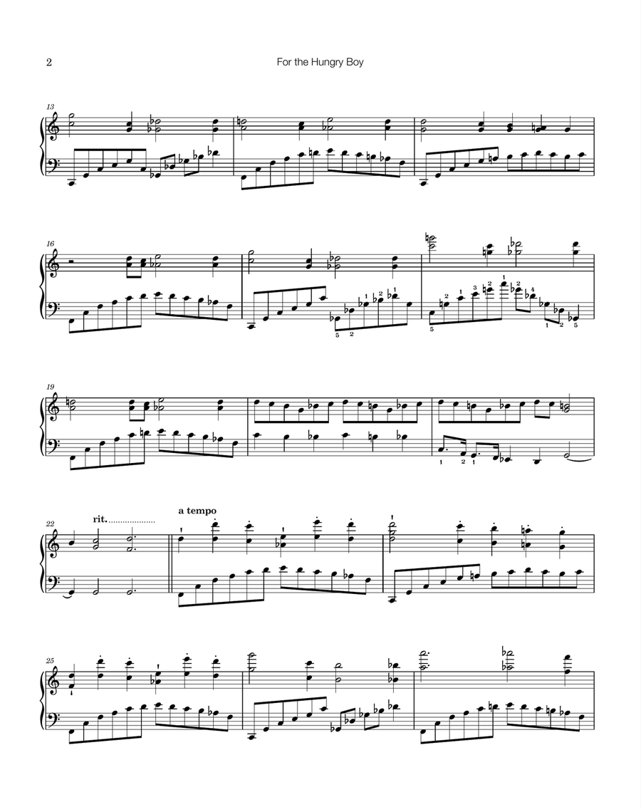 For The Hungry Boy For The Hungry Boy Piano Solo scores gallery preview page 2