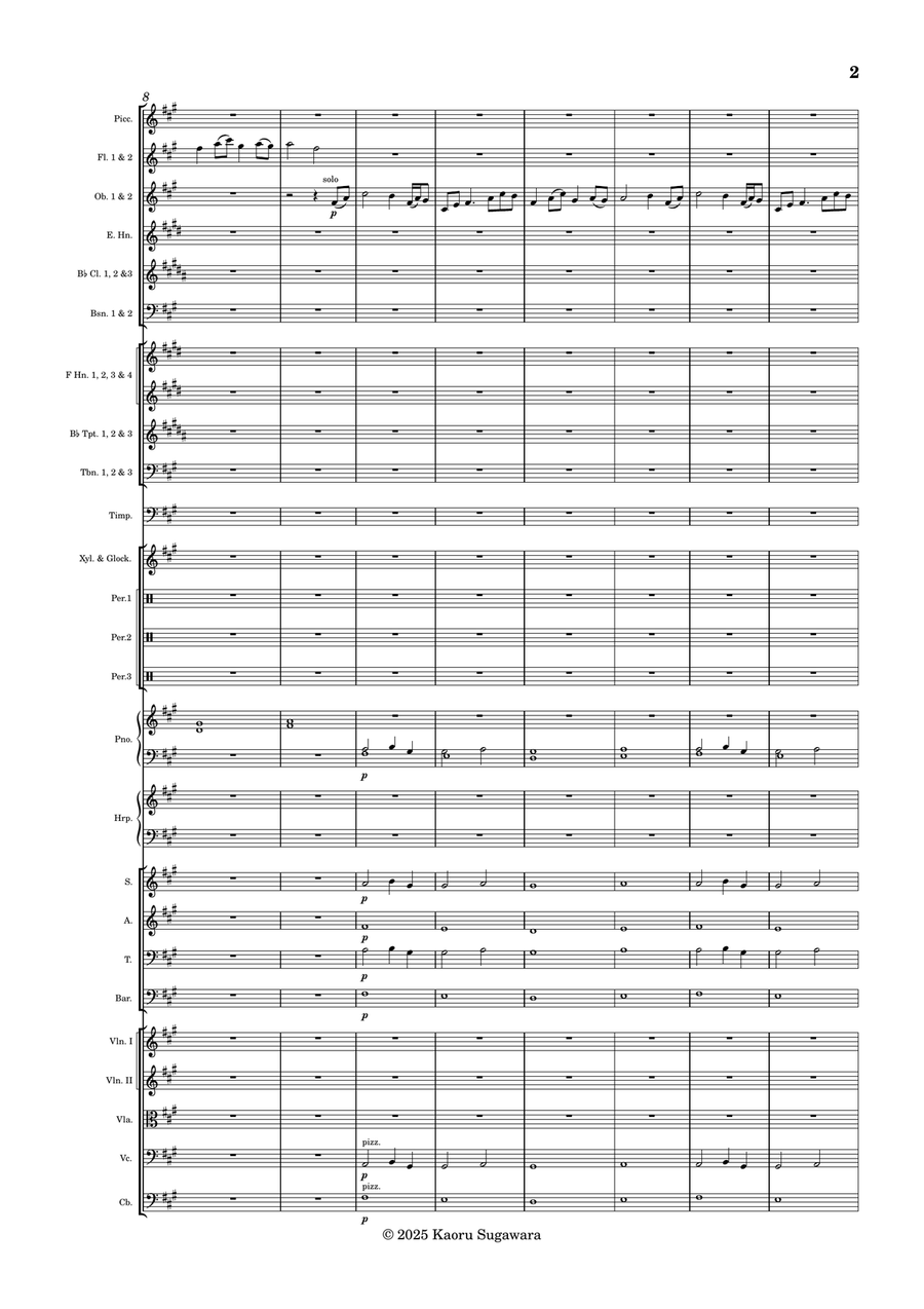 Hazuki (Orchestral version) Full Orchestra scores gallery preview page 2