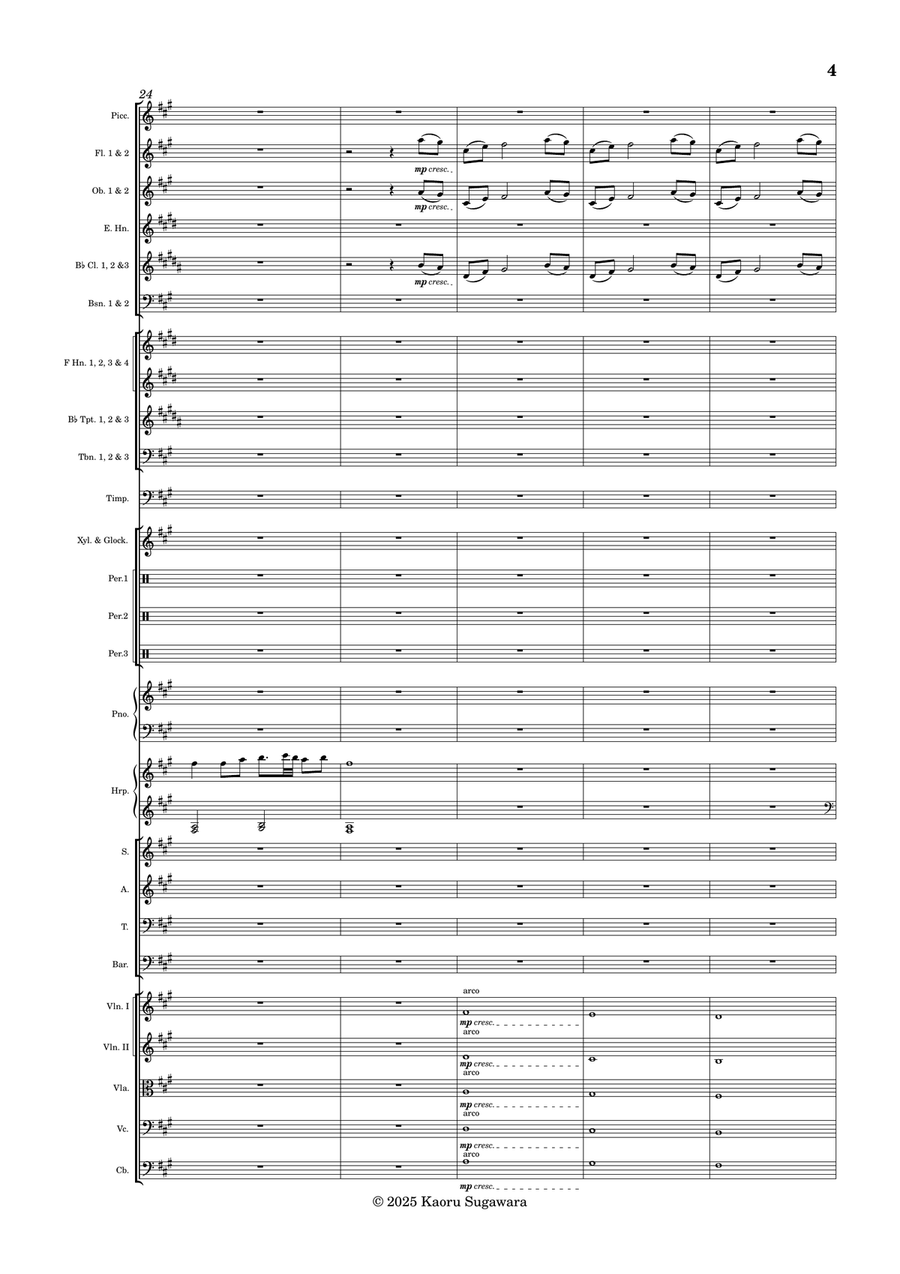Hazuki (Orchestral version) Full Orchestra scores gallery preview page 4