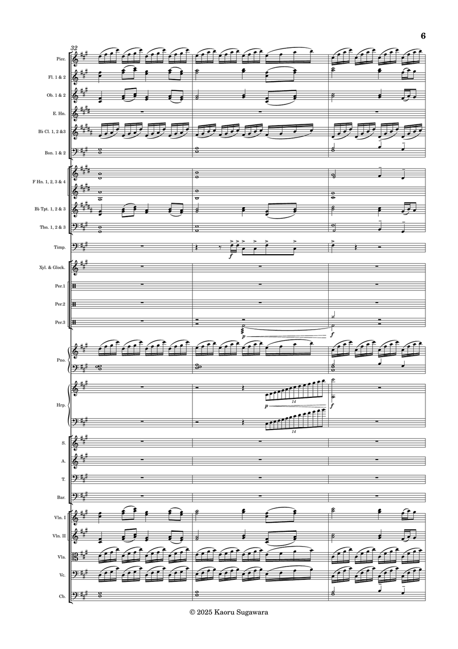 Hazuki (Orchestral version) Full Orchestra scores gallery preview page 6