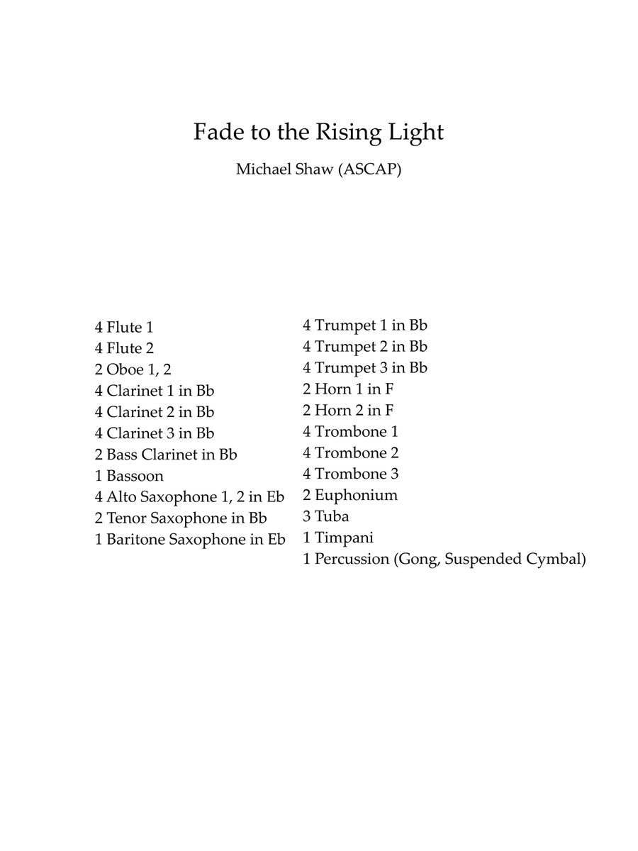 Fade to the Rising Light Fade to the Rising Light Concert Band scores gallery preview page 2