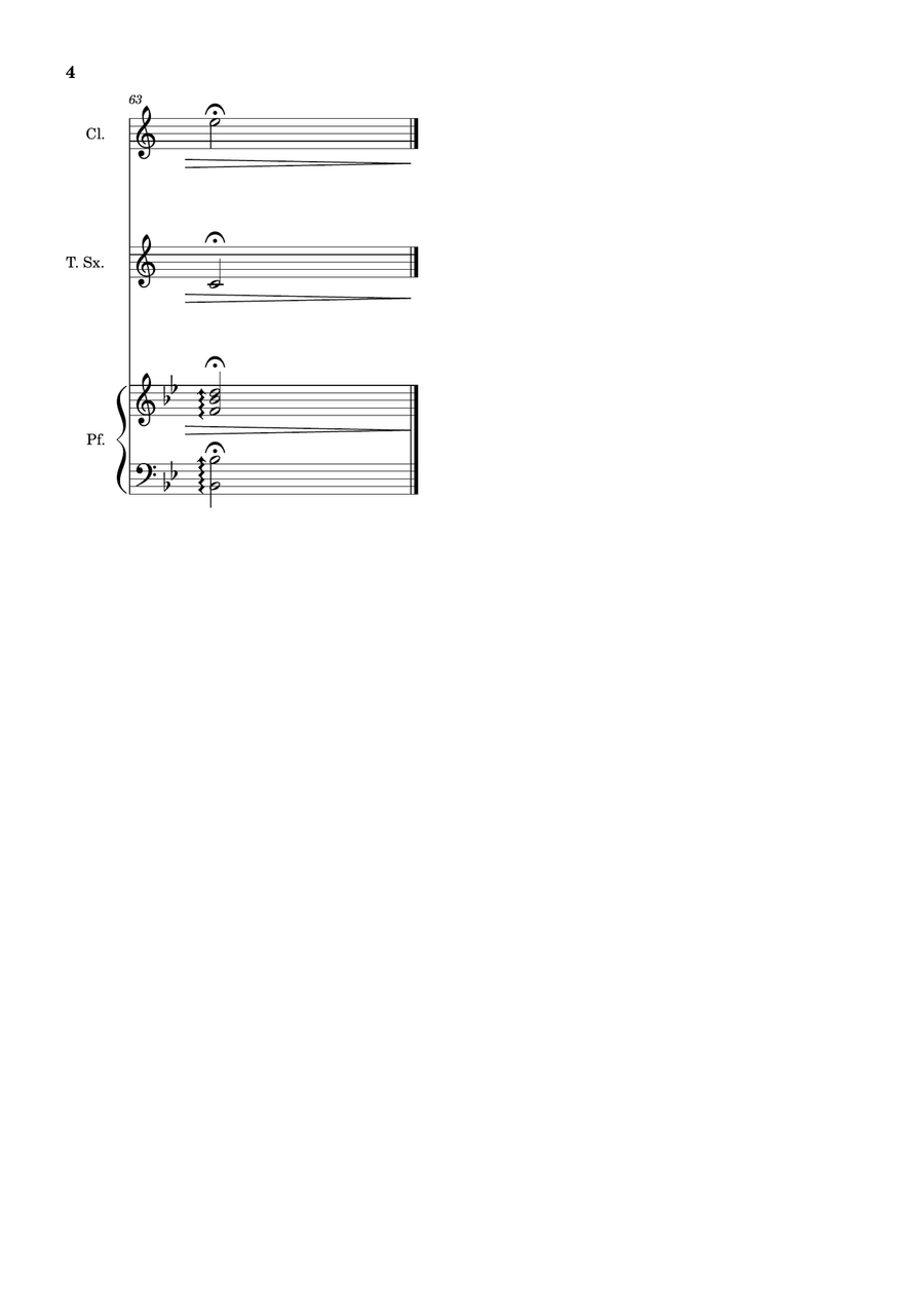 Bridal Chorus. R. Wagner - Clarinet, T. Sax. and Piano. Score and Parts. Woodwind Duet scores gallery preview page 4