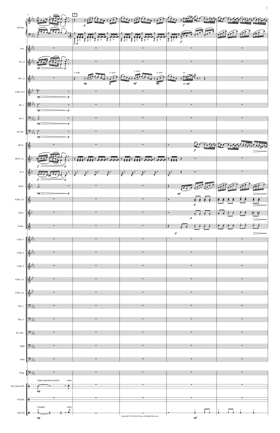 Piano Sonata no. 4 in E-flat - 1: Adagio Concert Band scores gallery preview page 2