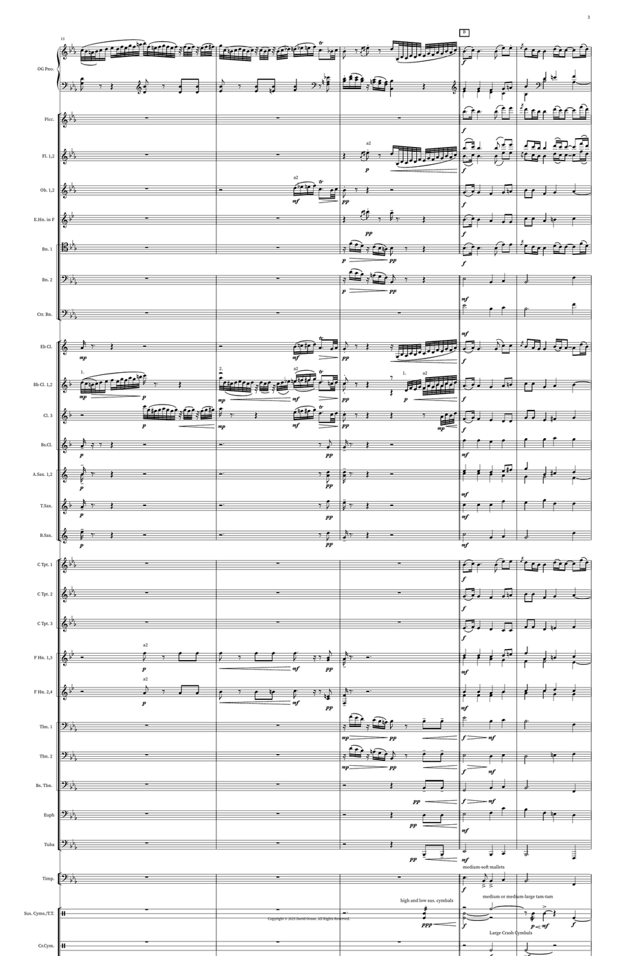 Piano Sonata no. 4 in E-flat - 1: Adagio Concert Band scores gallery preview page 3