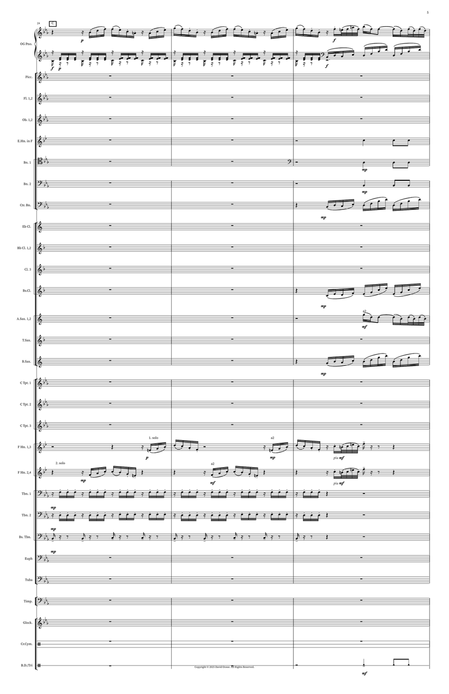 Piano Sonata no. 4 in E-flat - 1: Adagio Concert Band scores gallery preview page 5