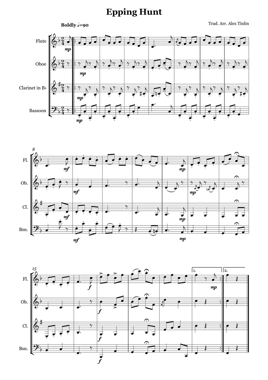 Epping Hunt Epping Hunt Woodwind Quartet scores gallery preview page 2