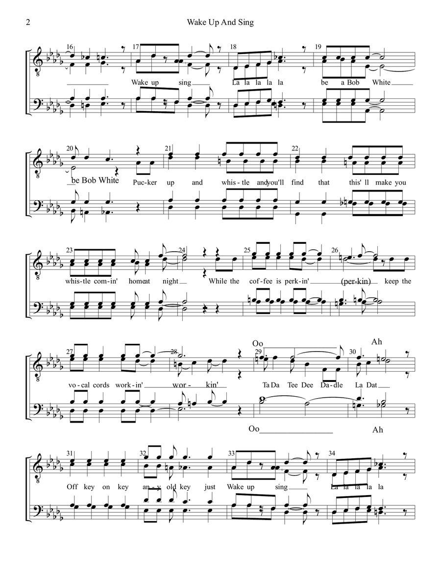 Wake Up And Sing Wake Up And Sing TTBB scores gallery preview page 2