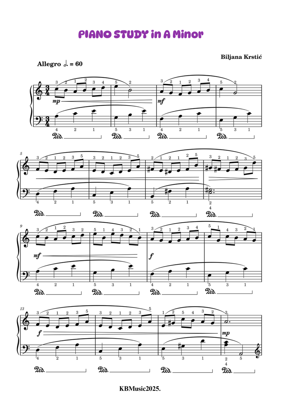 Piano Study in A Minor Piano Method scores gallery preview page 3