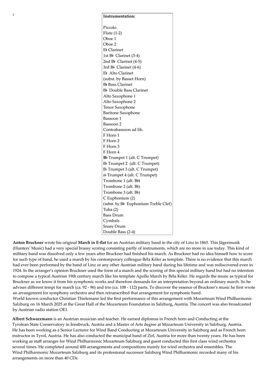 Marsch in Es-Dur (March in E-flat) Concert Band scores gallery preview page 2