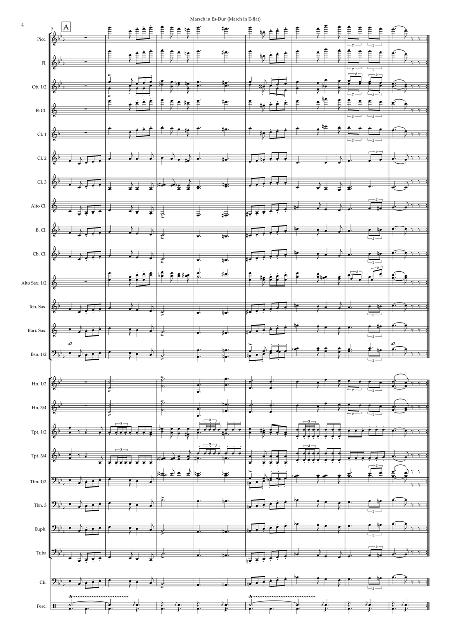 Marsch in Es-Dur (March in E-flat) Concert Band scores gallery preview page 4
