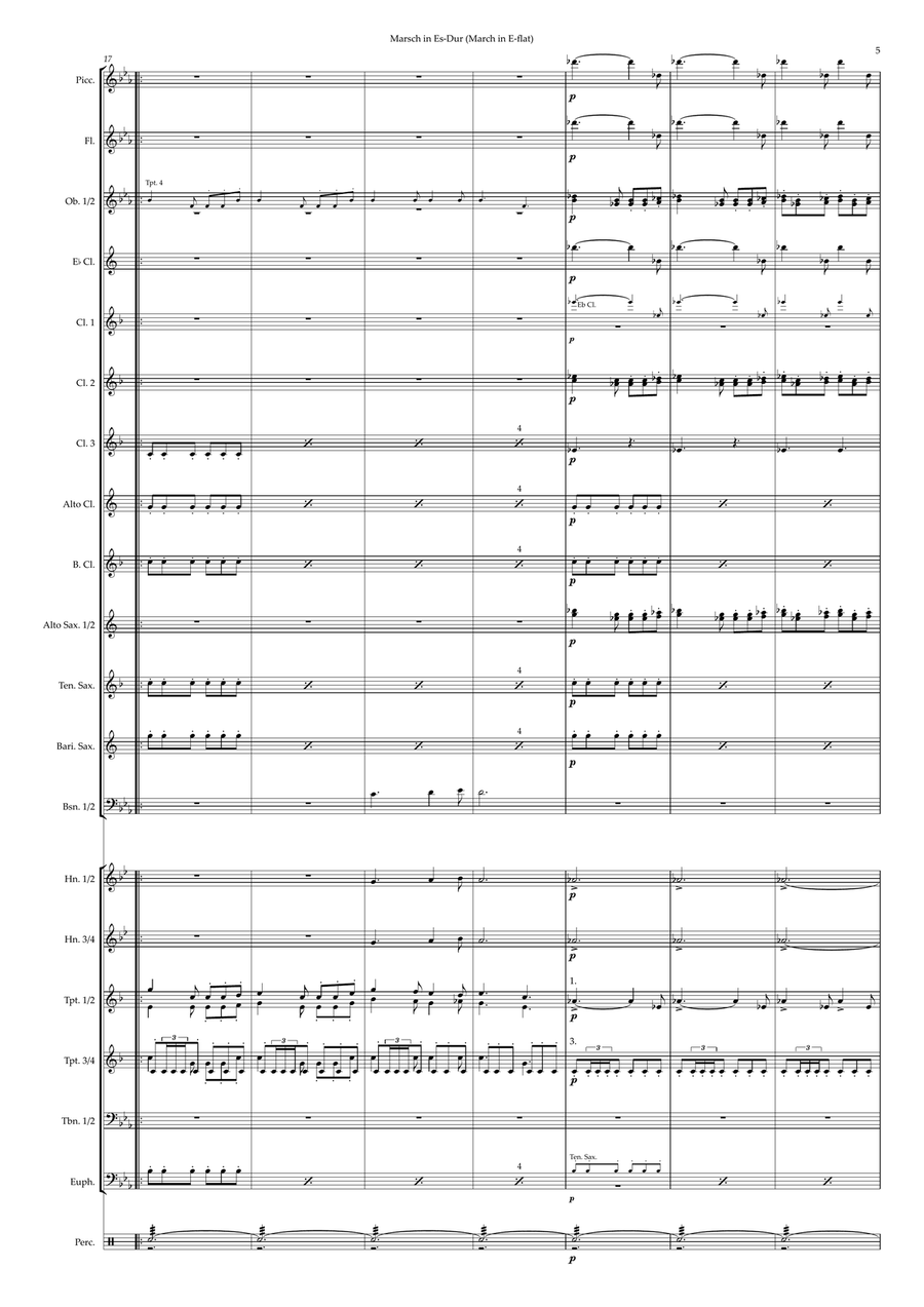 Marsch in Es-Dur (March in E-flat) Concert Band scores gallery preview page 5