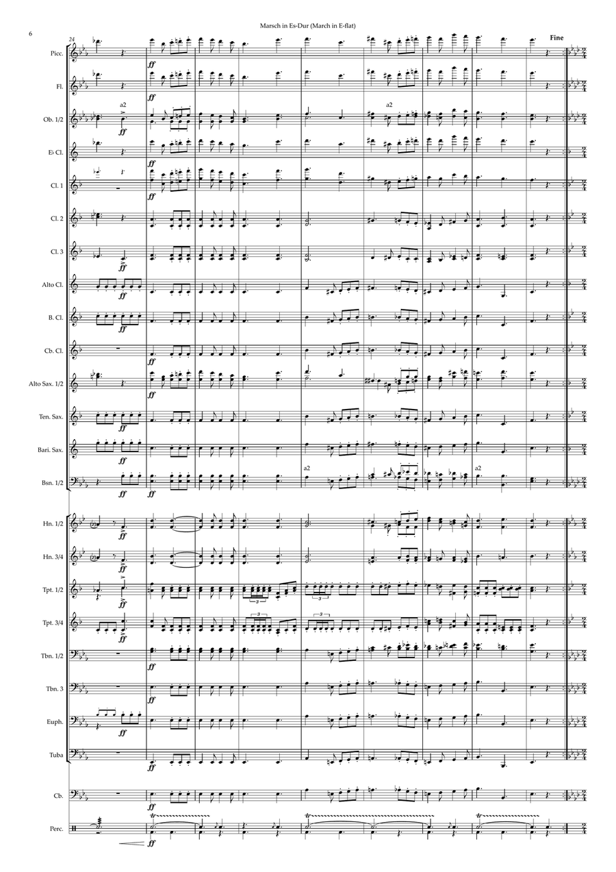 Marsch in Es-Dur (March in E-flat) Concert Band scores gallery preview page 6