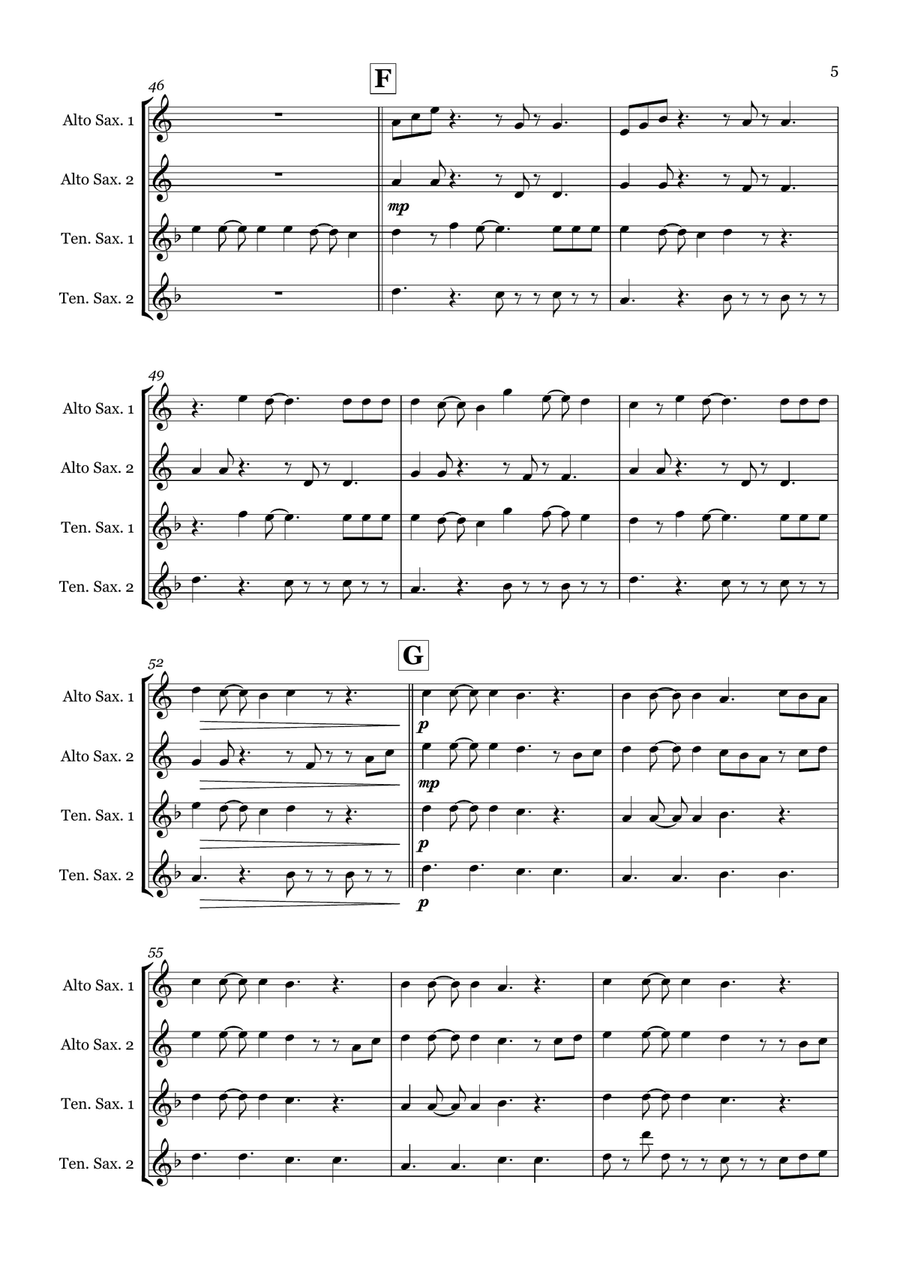 Azizam Azizam Saxophone Quartet scores gallery preview page 5