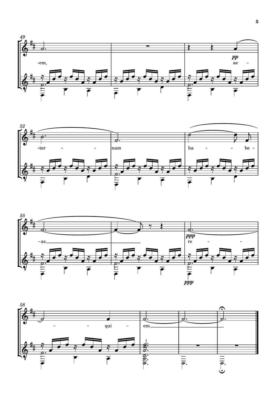 IN PARADISUM [GABRIEL FAURÉ] FOR SOPRANO AND GUITAR Acoustic Guitar scores gallery preview page 6