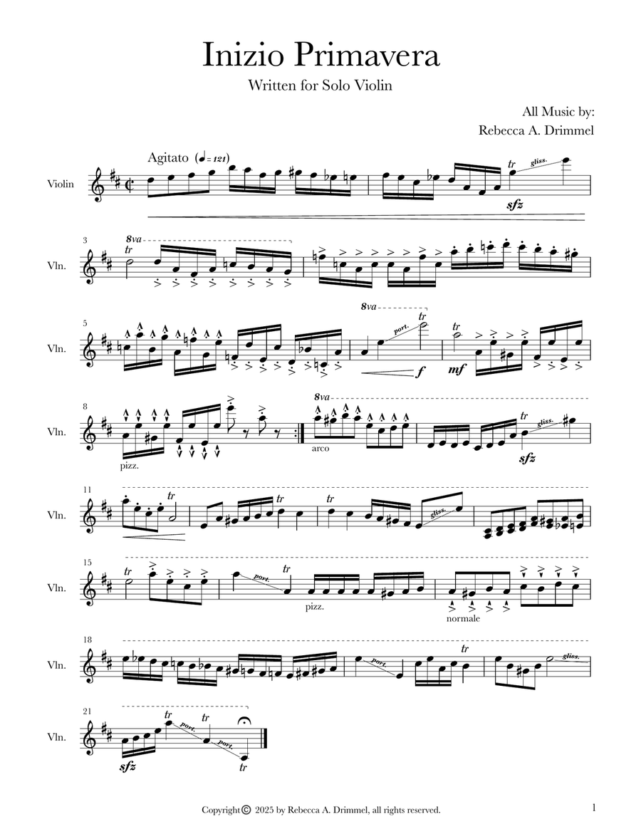 Inizio Primavera Inizio Primavera Violin Solo scores gallery preview page 1
