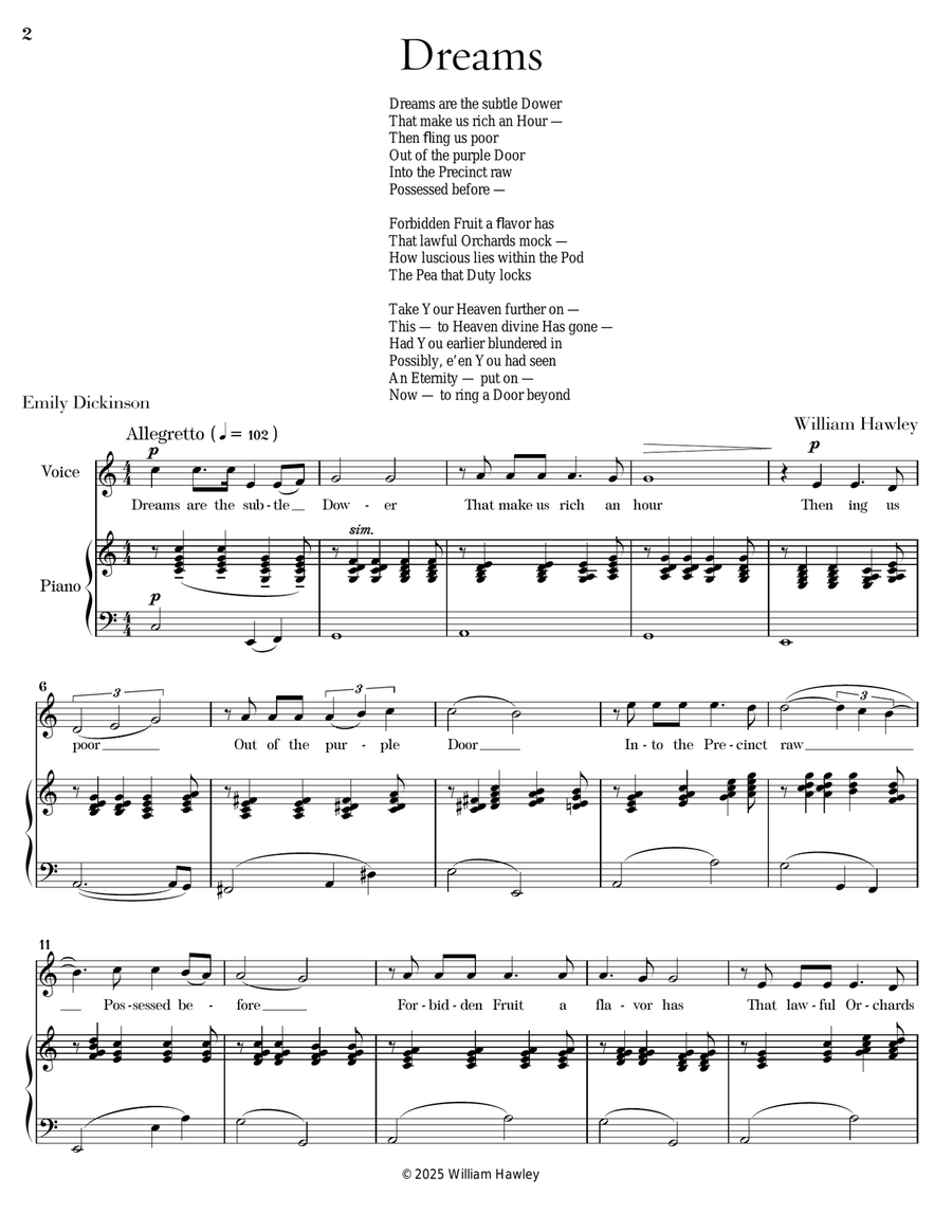 Dreams Dreams Piano, Vocal scores gallery preview page 2