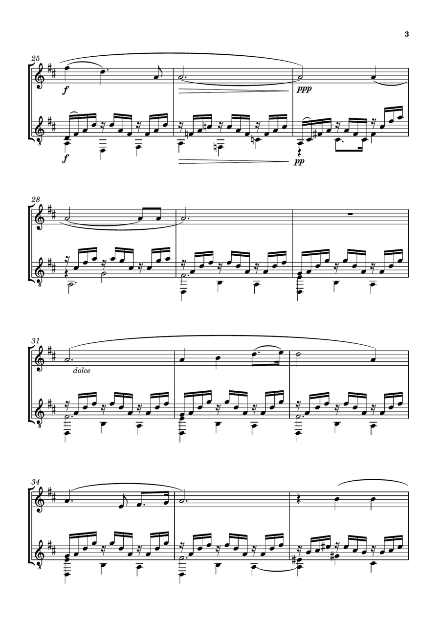 IN PARADISUM [GABRIEL FAURÉ] FOR VIOLIN AND GUITAR String Duet scores gallery preview page 4
