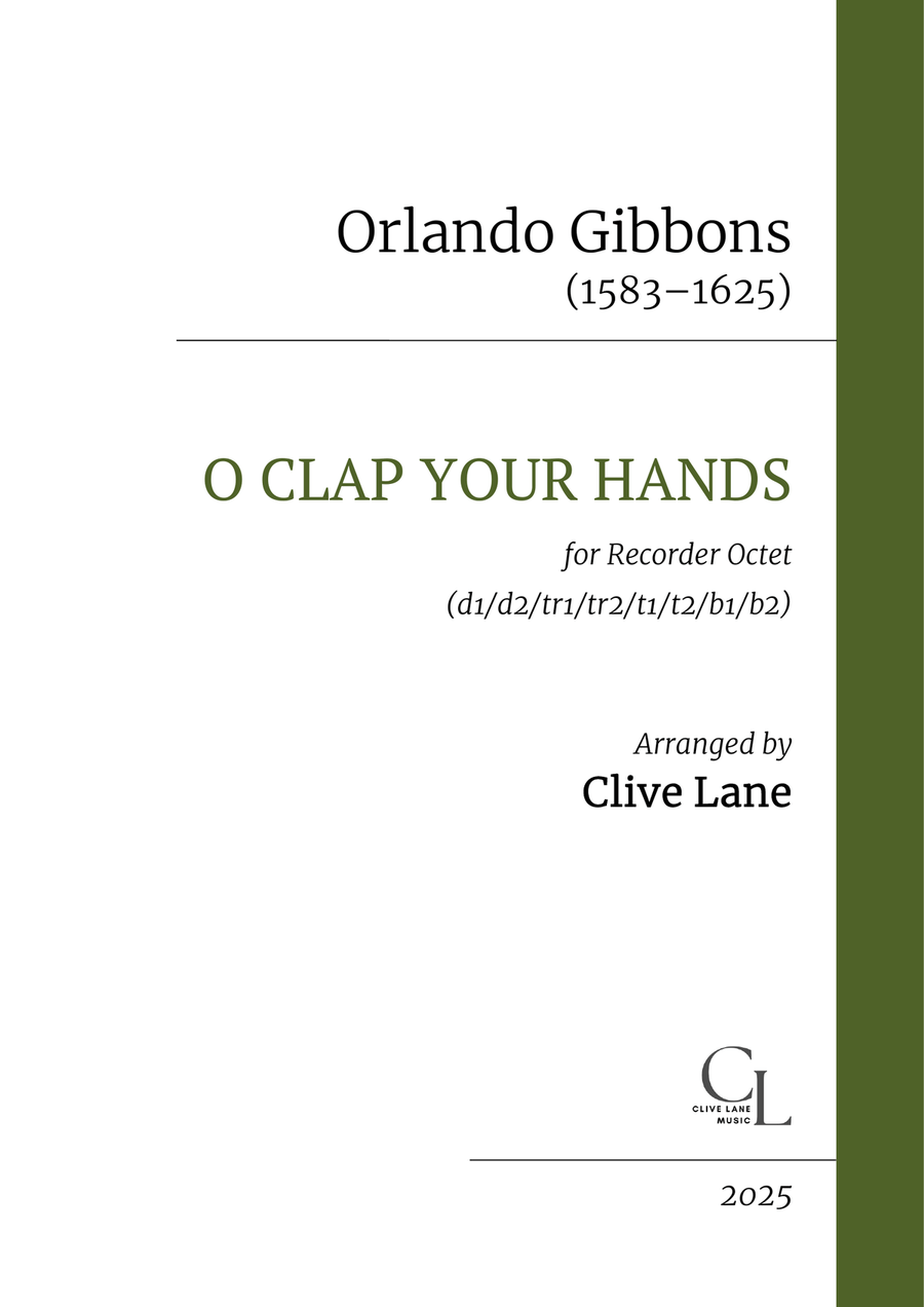 O Clap Your Hands (for recorders) Soprano Recorder scores gallery preview page 1