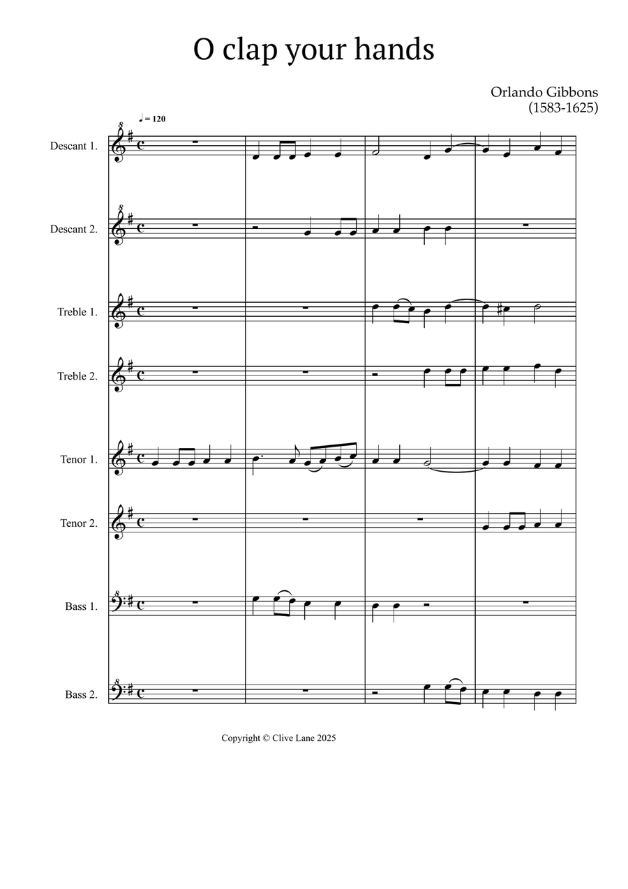 O Clap Your Hands (for recorders) Soprano Recorder scores gallery preview page 3