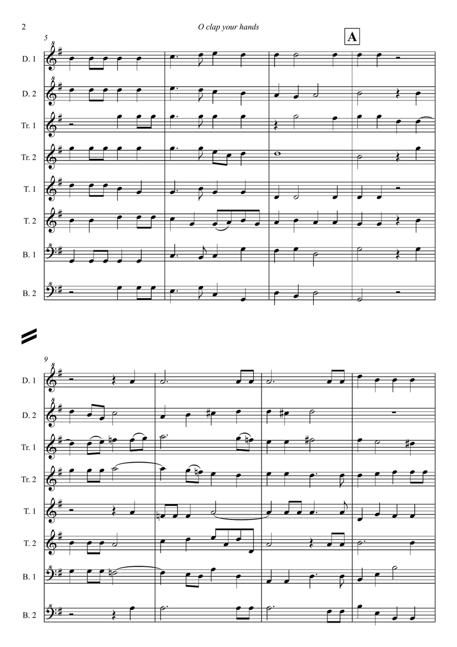 O Clap Your Hands (for recorders) Soprano Recorder scores gallery preview page 4