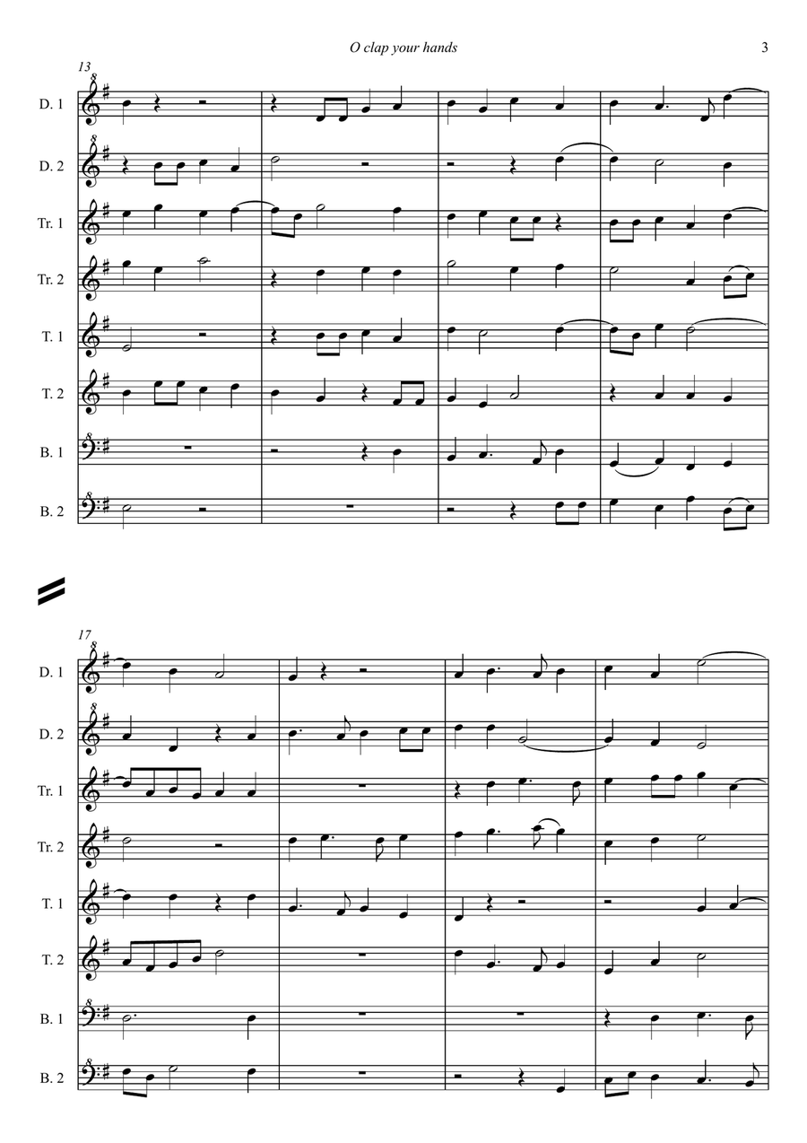 O Clap Your Hands (for recorders) Soprano Recorder scores gallery preview page 5